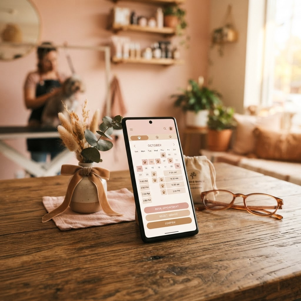 A smartphone showing a simple online appointment booking screen